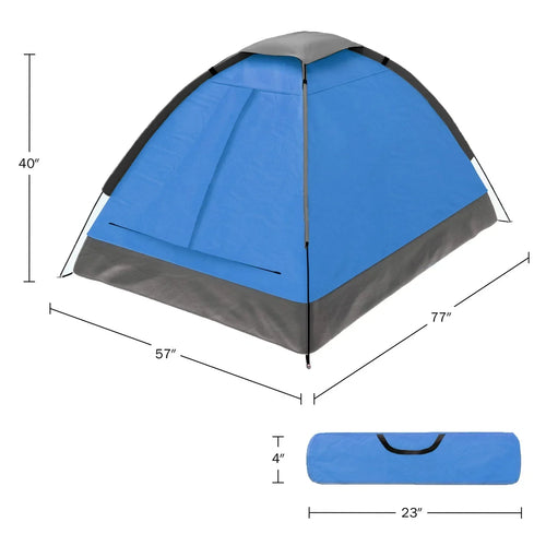 77"x57" Outdoor Camping Dome Tent Lightweight Water-Resistant Tent For 2 Person