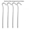 18cm Aluminum Alloy Tent Stakes Lightweight Rust-Resistant Ground Pegs for Camping Tents Canopies Tarps & Outdoor Shelters