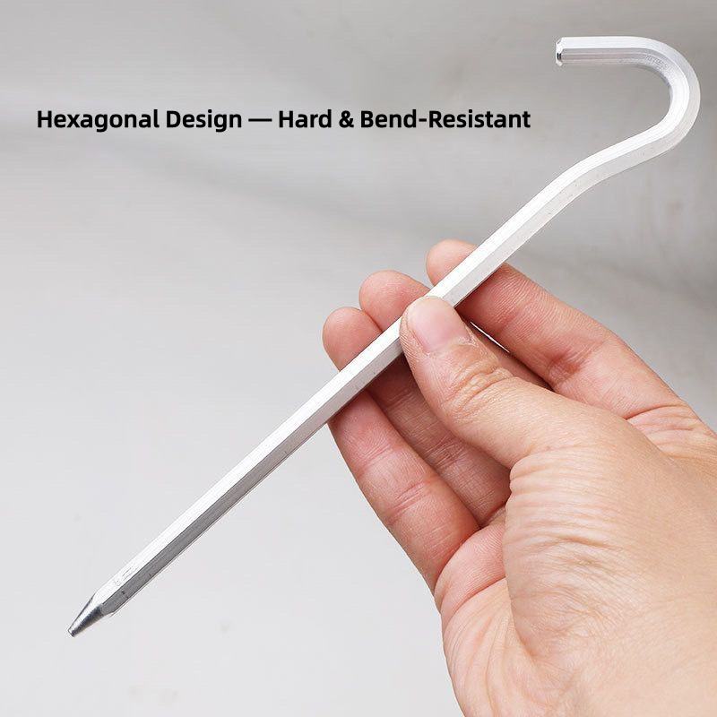 18cm Aluminum Alloy Tent Stakes Lightweight Rust-Resistant Ground Pegs for Camping Tents Canopies Tarps & Outdoor Shelters
